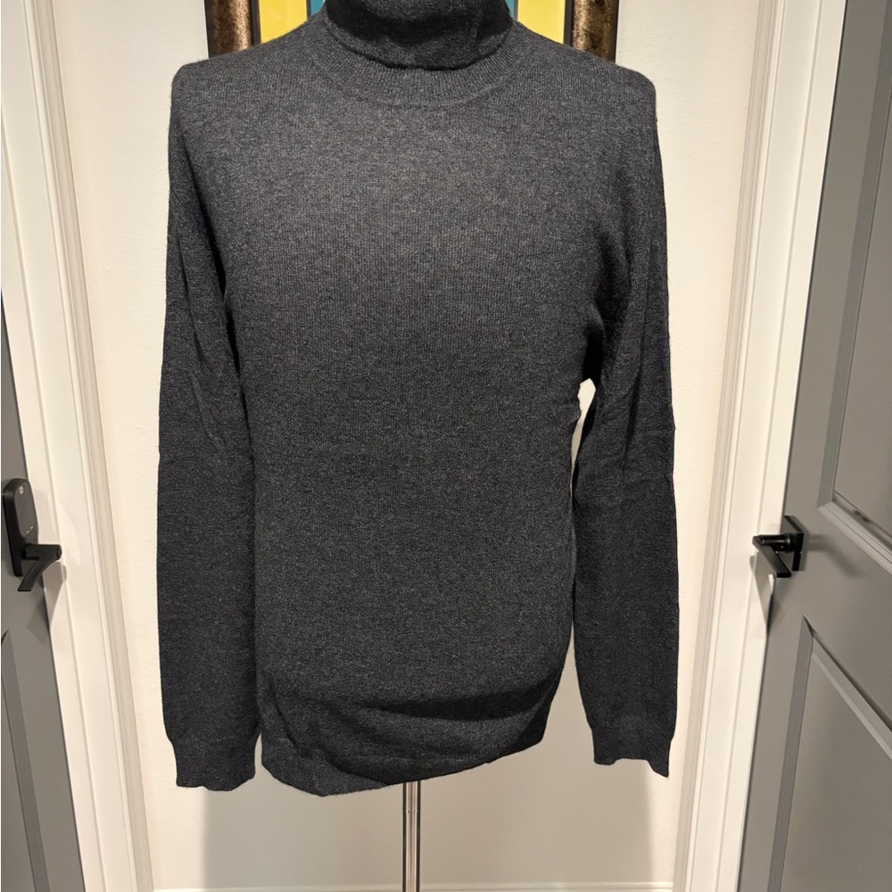 Club Room Mens Charcoal Cashmere Turtleneck Sweater